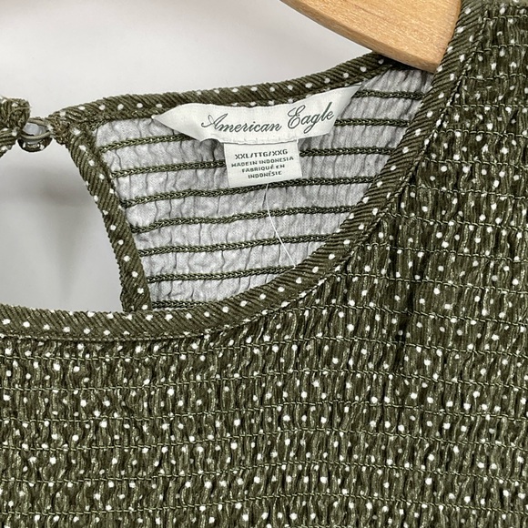 American Eagle Corduroy Green with White Polka Dots Dress NWT Size XXL E2 - Picture 5 of 9